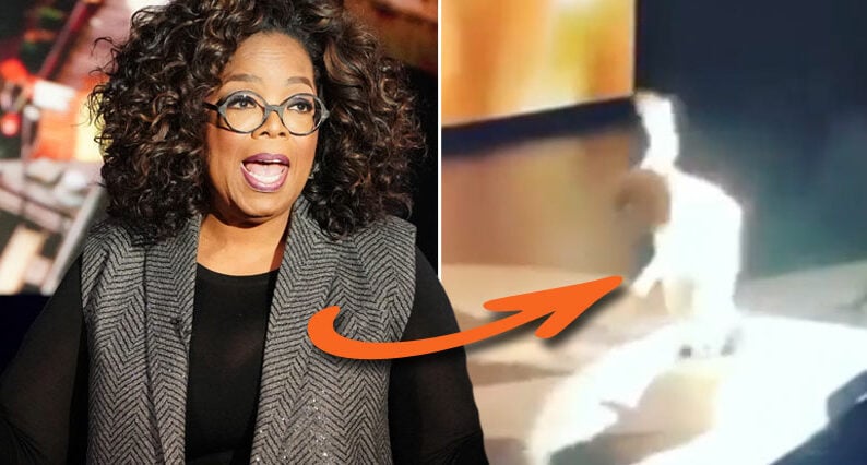 Här faller Oprah Winfrey ihop på scenen