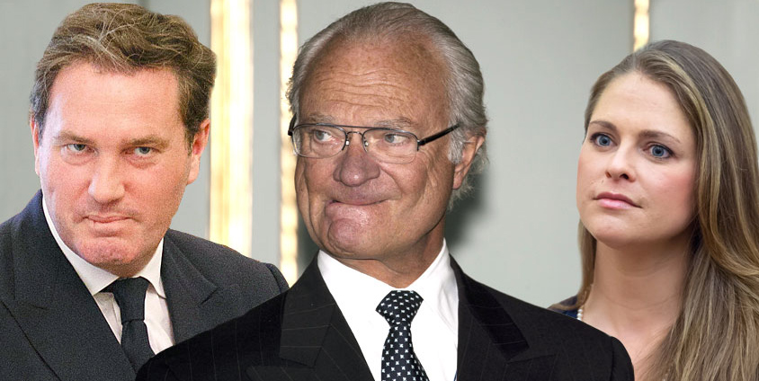 Vi ser Chris O'Neill, kung Carl Gustaf och prinsessan Madeleine.