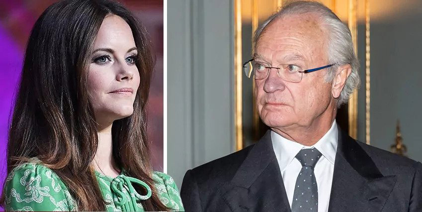 Vi ser prinsessan Sofia till vänster och kung Carl Gustaf till höger.