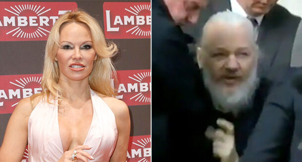 Pamela Anderson rasar över Assange-gripandet